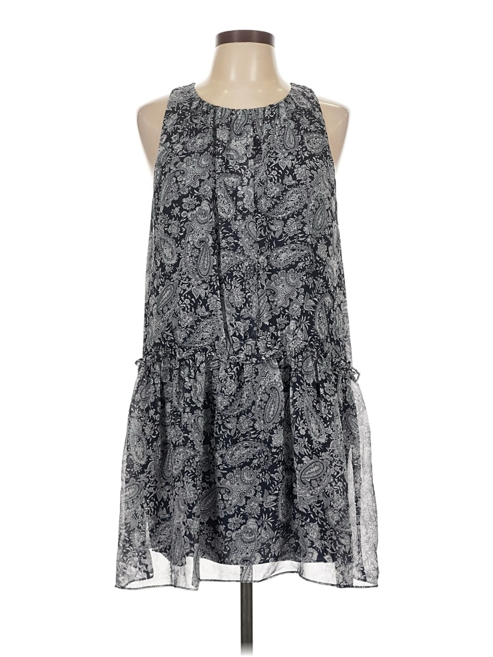 LIKELY Paisley Chiffon Drop-Waist Mini Dress